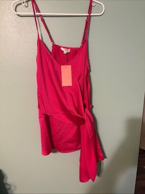 Women’s Bright Pink Tie-Waist Silk-Blend Cami